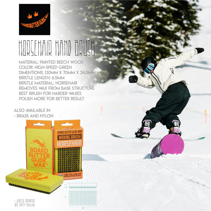Board Butter Glide Wax - Horsehair Hand Brush