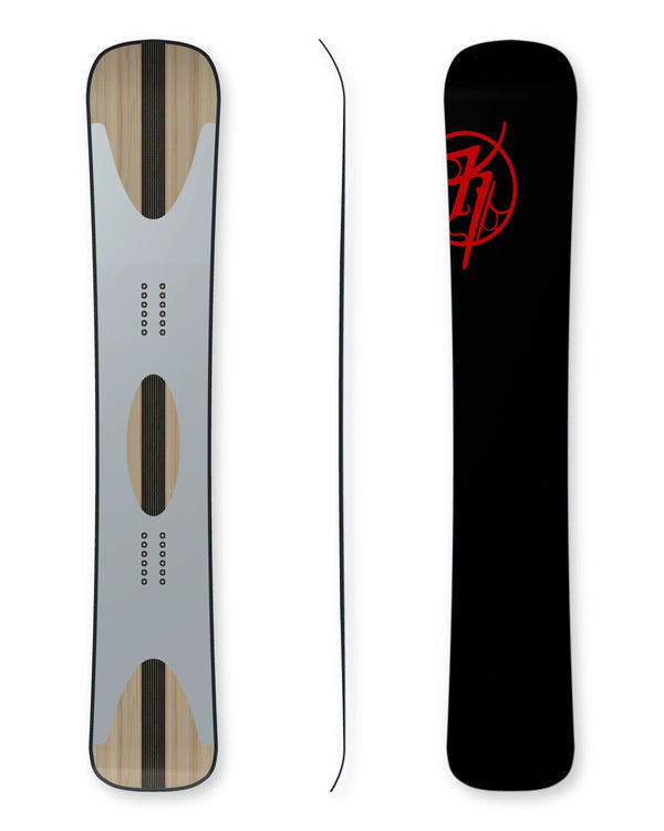 SBX snowboard construction with 50 mm centre carbon stringer and suspended shadow