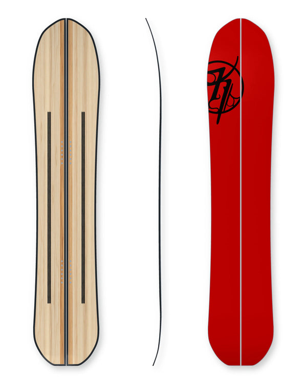 Kindred MRK5 Split, 163 cm: suspended core plan, side profile and base views with soft drop shadows.