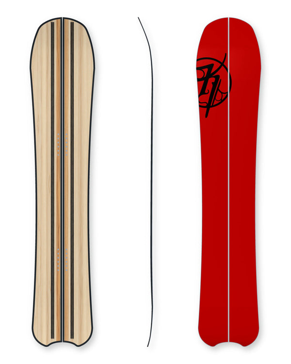Kindred Tofino Split, 160 cm: suspended core plan, side profile and base views with soft drop shadows.