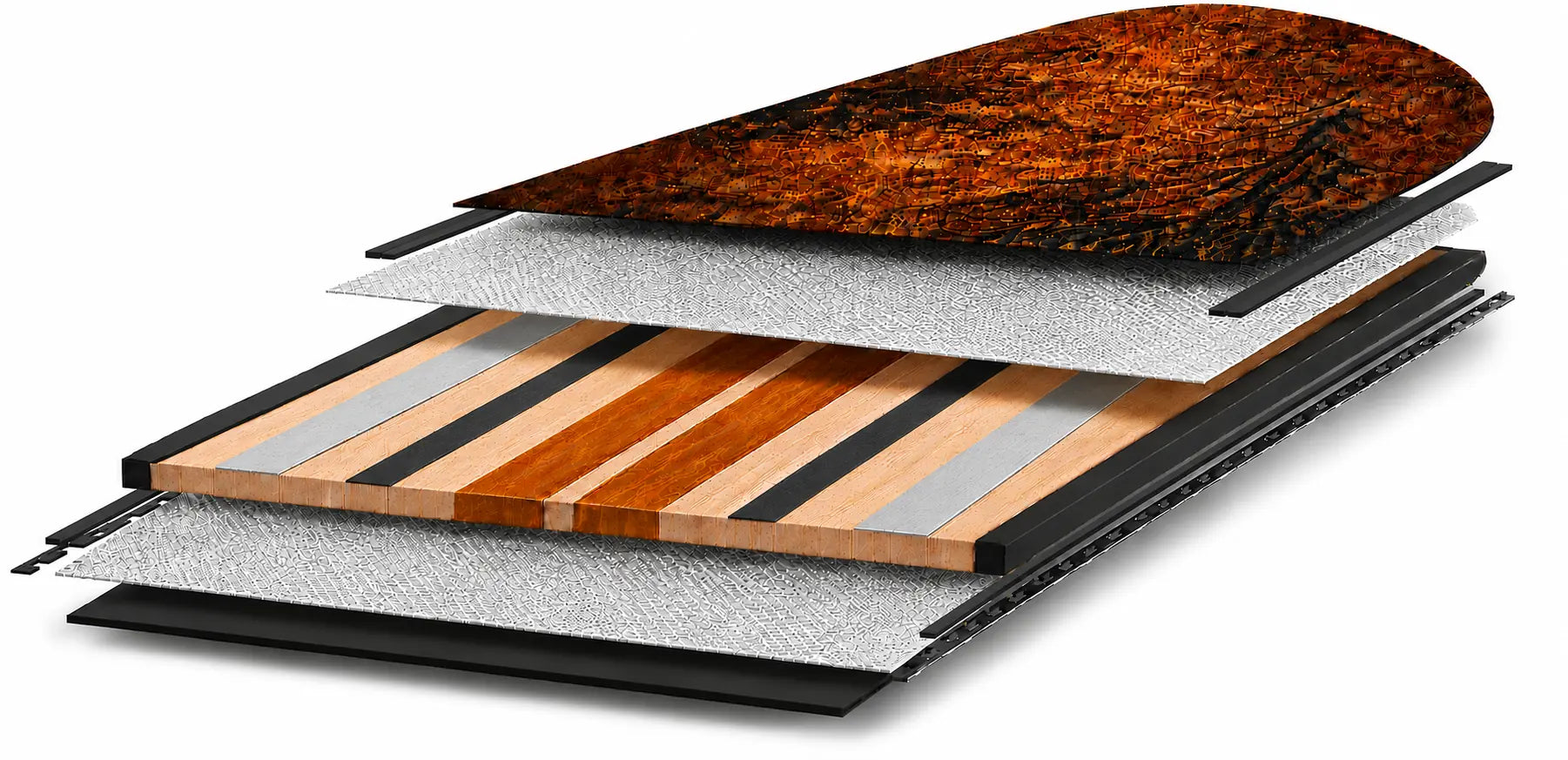 Titanal reinforced fiberglass composite layup